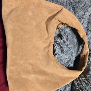 Tan suede handbag